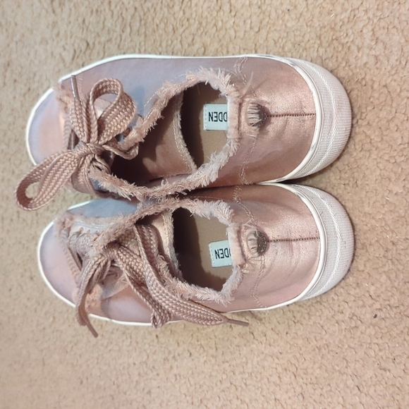 Steve Madden Greyla Satin Pink Platform Sneakers Size 7.5 - Picture 4 of 11
